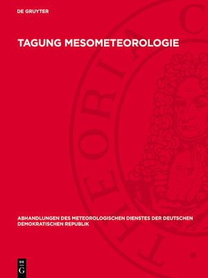 cover image of Tagung Mesometeorologie